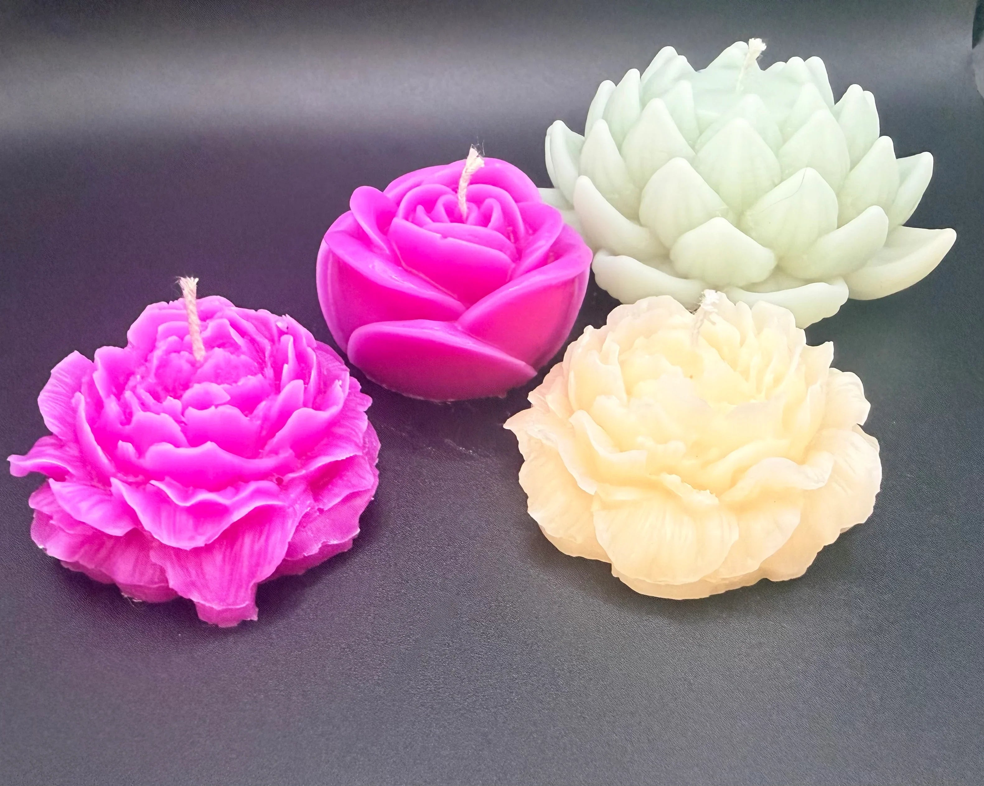 Lotus Shaped Molded Candles For Home Decor Relaxation Spa Ambiance Gift Set Ideal For Weddings And Special Occasions